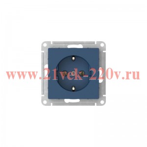 Розетка AtlasDesign 16А с заземл. быстрозажим. клем. механизм аквамарин SE ATN001143S