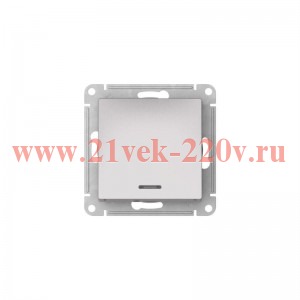 Выключатель 1-кл. AtlasDesign (сх. 1а) 10AX с подсветкой быстрозажим. клем. механизм алюм. SE ATN000