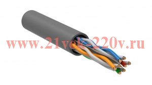 Кабель витая пара U/UTP кат.6 4х2х23AWG LSZH сер. (уп.305м) РФ/Т ITK LC1-C604-121-T-R
