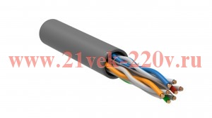 ITK Каб. в. п. U/UTP кат. 6 4х2х24AWG PATCH LSZH 305м сер.