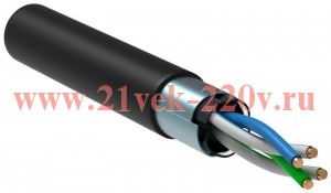 Кабель связи витая пара F/UTP 5E 24AWG 2PR LDPE 1м черн. 305м РФ GENERICA ITK BC3-C5E02-339-305-R-G