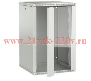 Шкаф LINEA W 18U 600х600мм дверь стекл. сер. 2.0 ITK LWR3-18U66-GF-2