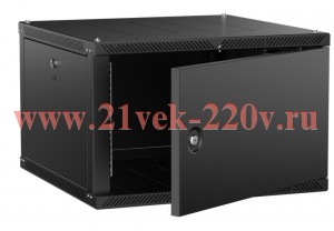 Шкаф LINEA W 6U 600х600мм дверь метал. черн. 2.0 ITK LWR5-06U66-MF-2