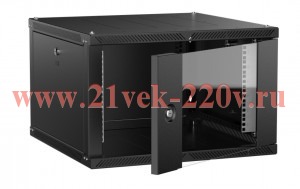 Шкаф LINEA W 6U 600х600мм дверь стекл. черн. 2.0 ITK LWR5-06U66-GF-2