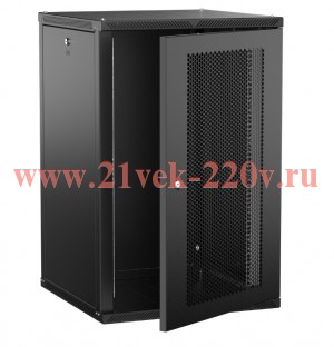 Шкаф LINEA W 18U 600х600мм дверь перфорир. черн. 2.0 ITK LWR5-18U66-PF-2