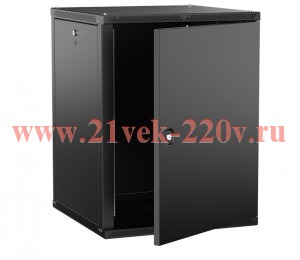 Шкаф LINEA W 15U 600х600мм дверь метал. черн. 2.0 ITK LWR5-15U66-MF-2
