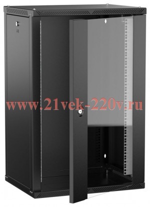 Шкаф LINEA W 18U 600х450мм дверь стекл. черн. 2.0 ITK LWR5-18U64-GF-2