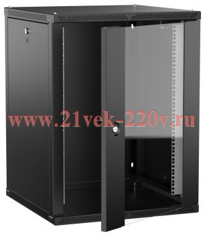 Шкаф LINEA W 15U 600х600мм дверь стекл. черн. 2.0 ITK LWR5-15U66-GF-2