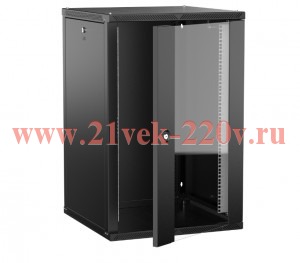 Шкаф LINEA W 18U 600х600мм дверь стекл. черн. 2.0 ITK LWR5-18U66-GF-2