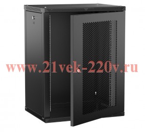 Шкаф LINEA W 15U 600х450мм дверь перфорир. черн. 2.0 ITK LWR5-15U64-PF-2