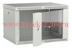 Шкаф LINEA W 6U 600х450мм дверь стекл. сер. 2.0 ITK LWR3-06U64-GF-2