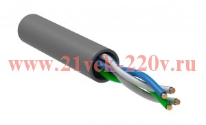 Каб. в. п. U/UTP кат. 5E 2 пары PVC 1м сер. (100м) GENERICA