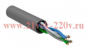 Каб. в. п. U/UTP кат. 5 CCA 2 пары PVC 1м сер. GENERICA