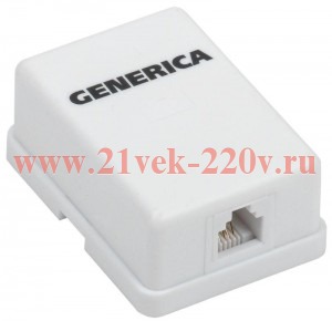 Розетка инф. настенная RJ12 кат. 3 UTP 1 порт GENERICA