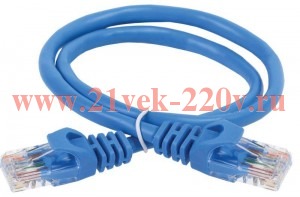 Патч-корд UTP кат.5e 1м син. GENERICA ITK PC03-C5EU-1M-G