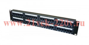 ITK 2U патч-панель кат.6 UTP, 48 портов (Dual), с каб. орг-м