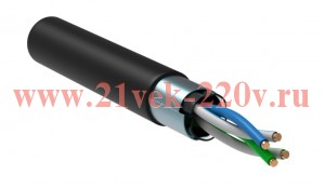 Каб. в. п. F/UTP кат. 5E 2 пары LDPE 1м чер. GENERICA