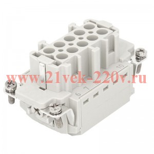 Розетка OptiLink HDC-HE-10-16-FQ-(0.14-2.5) 500В КЭАЗ 352257