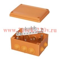 Коробка пластиковая FS с кабельными вводами и клеммниками, IP56,150х110х70мм, 5р, 450V,30A,16мм.кв