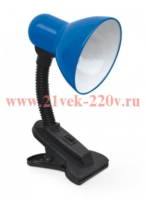 Светильник настольный под лампу на прищепке СНП 21ТС 40Вт Е27 230В (с подвесом) син. IN HOME 4690612