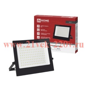 Прожектор светодиодный СДО-7 100Вт 230В 4000К IP65 черн. IN HOME 4690612055152