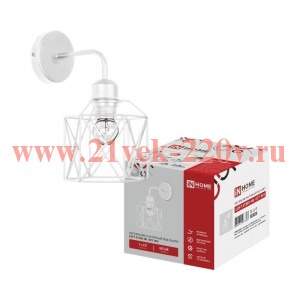 Светильник LOFT ATIKO-WL-E27-WH E27 настенный под лампу бел. IN HOME 4690612067353