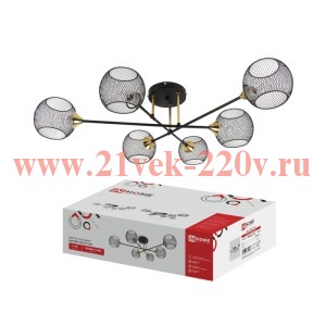 Люстра под лампу LOFT NET-CN-6E27-BLТ 6хE27 черн. латунь IN HOME 4690612068350