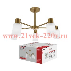 Люстра под лампу CLASSIC KINLI-СN-5E27WH-LT 5хE27 матов. плафон латунь IN HOME 4690612068572