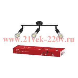 Светильник НПБ СПОТ-3ШхE27-BL под E27 потолочн. на штанге черн. IN HOME 4690612065496