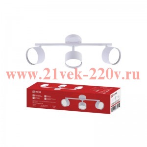 Светильник НПБ СПОТ-3ШxGX53-WH под GX53 потолочный на штанге бел. IN HOME 4690612066325