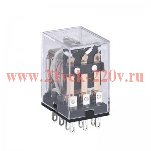 Реле промежуточное JZX-22F(D) 2 конт. с инд. LED 5А 220В AC CHINT 285285