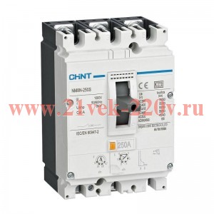 Выключатель автоматический 3п 200А 50кА NM8NDC-250S TM с рег. термомаг. расцеп. (R) CHINT 271276