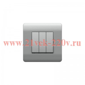 Выключатель 3-кл. NEW3-E 10А серебр. CHINT 431462