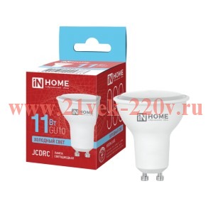 Лампа светодиодная LED-JCDRC-VC 11Вт рефлектор 6500К холод. бел. GU10 990лм 230В IN HOME 46906120247