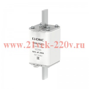 Предохранитель YON ножевого типа FG1 200А 400В хар-ка aR DKC 1FG01-0200-400V-AR