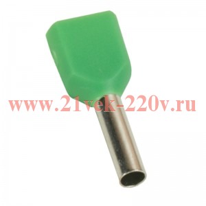 Наконечник штыревой втулочный под два провода НШвИ2 OptiKit T-Shv2-PVC- 1.0-8 (уп.100шт) КЭАЗ 278045