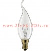 Лампа накаливания DECOR С35 FLAME CL 40W E14 (230V) FOTON_LIGHTING свеча на ветру прозрачная