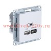 Зарядка USB тип А + тип С 45W высокоскоростная зарядка QC, PD,SE AtlasDesign, лотос