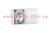 Simon 15 Aqua Белый Блок: Розетка 2P+E Schuko 16А 250В + выключатель 10А 250В, IP54
