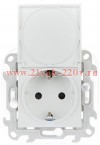 Розетка 2К+З Schuko IP44 Simon 24 Harmonie, белый