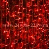 Гирлянда Светодиодный Дождь 2x1,5м 360LED красный IP65 постоянное свечение, белый каучук, 230В