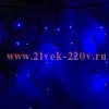 Гирлянда бахрома светодиодная 4,0x0,6м 128LED синий IP65 постоянное свечение, черный каучук, 230В