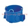 Коробка установочная КМТ-010-002 для твердых стен, 60х40, полипропилен, синяя, винты, IP20 EK