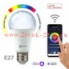 Лампа светодиодная Умная HomeConnect 8Вт WIFI RGBW E27 EKF slwf-e27-rgbw