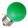 Лампа светодиодная шарик Foton 1W 230V E27 5LED зеленый