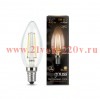 Лампа светодиодная филаментная Gauss Black Filament 5Вт свеча 2700К E14