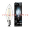 Лампа светодиодная филаментная Gauss Black Filament 7Вт свеча 4100К E14