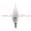Лампа светодиодная Tailed 6.5Вт свеча 3000К тепл. бел. E14 520лм 150-265В GAUSS 104101107
