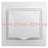 Intro 1А-207-01 Розетка 2P+E Schuko с крышкой штор., 16А-250В, СУ, Al+Cu, Plano, белый (10/100/2500)