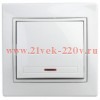 Intro 1Э-102-01 Выключатель с подсветкой, 10А-250В, СУ, б.л., Plano, белый (10/200/2400)